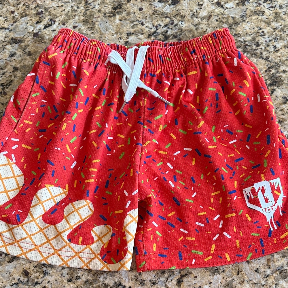 Baseball Lifestyle 101 Red Sprinkle Icecream Patterned Shorts YM